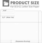File Folder, PANDRI 120 Pack File Folder, 1/3 Cut Tab, Letter Size, Filing - Image 2
