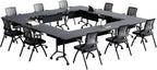 Goakwwuz Conference Room Table, Folding Conference Tables, Thicken Grey Tabletop - Image 3