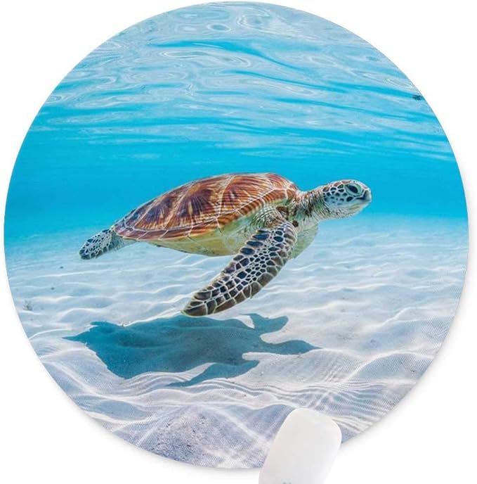 Round Mouse Pad, Anti Slip Rubber Round Cute Turtle Mousepads Desktops Gaming by QJ+CMJ