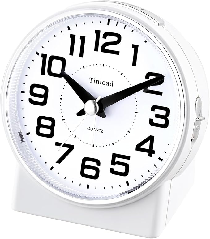 Tinload 4.3" No Ticking Analog Alarm Clock, Silent Readable - Image 4