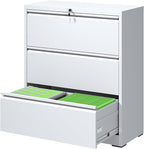 FLIXELIO File Cabinets 3 Drawer, Metal Office Storage Filing Cabinet by FLIXELIO