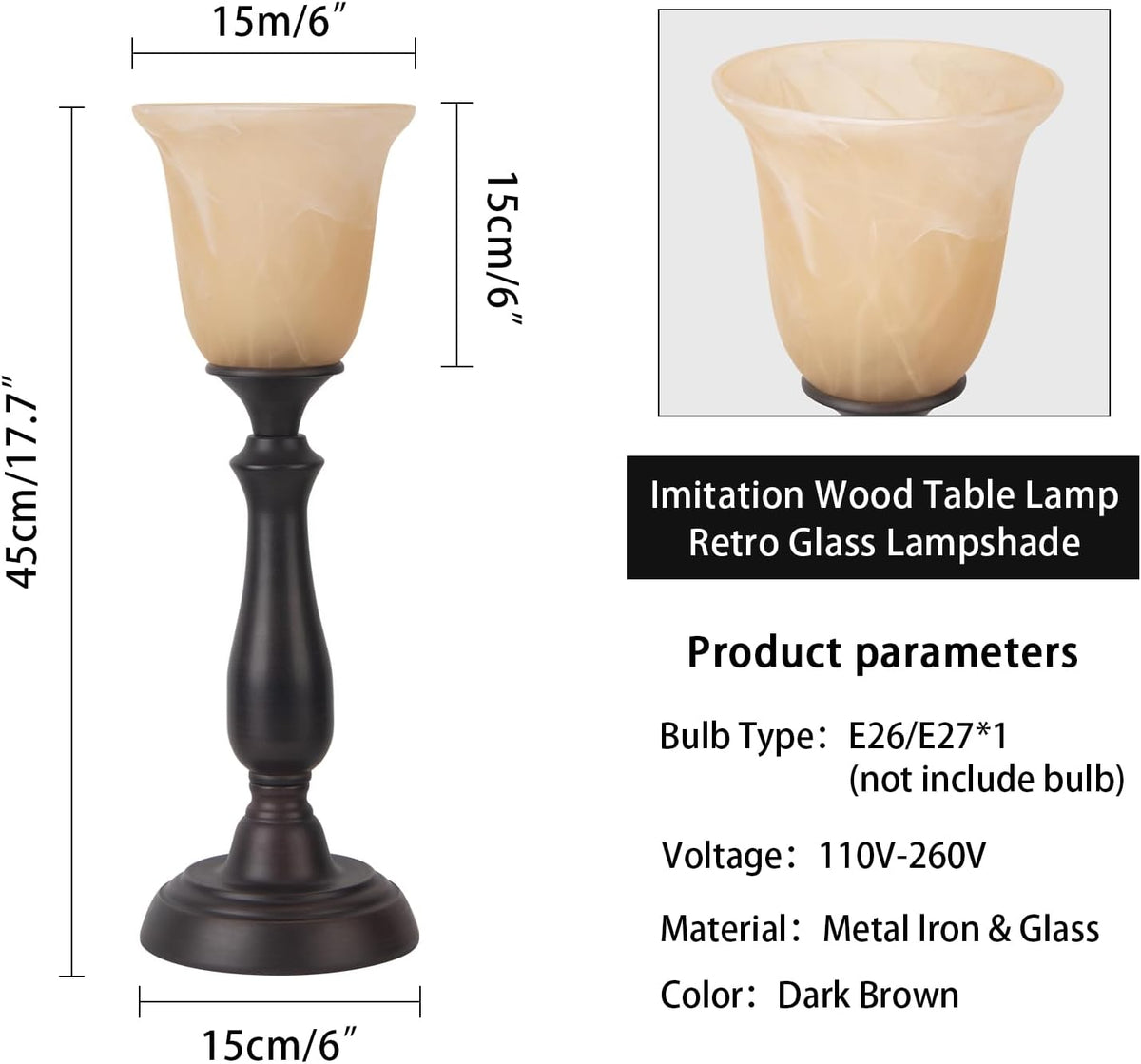 HonoDing Farmhouse Table Lamp for Living Room, Nightstand Lamp with Alabaster...