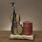 Jaugufiy Resin Violin Sculpture Pen Holder Pencil Holder Pen Organizer Cosmetic - Image 4