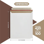 100 Pack 9.75x12.5 Inches Rigid Mailers – Self Adhesive White Stay Flat Mailers - Image 3