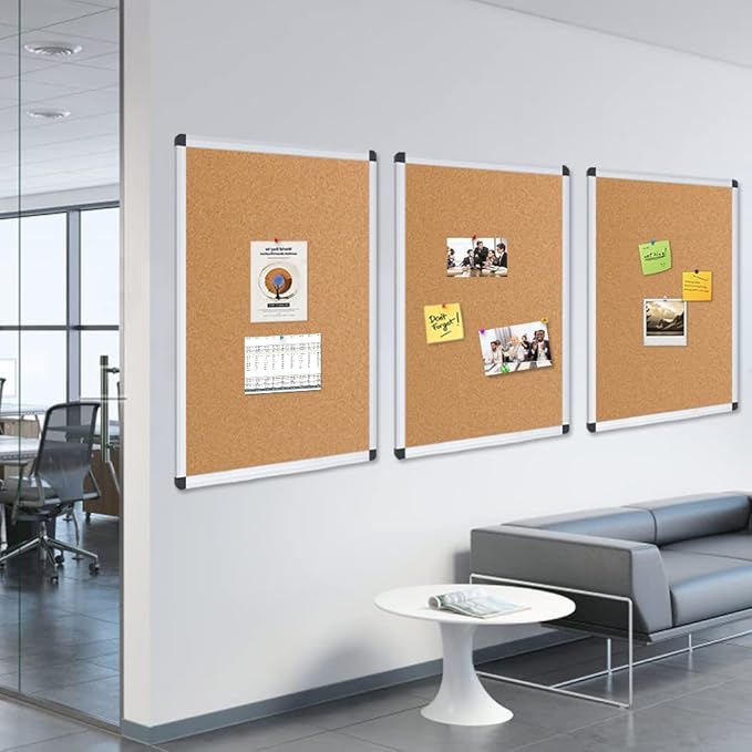VIZ-PRO Cork Notice Board, 24 X 18 Inches, 3 Pack - Image 7