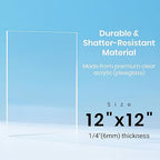 CALPALMY 12x12 Inch Clear Acrylic Sheet - Image 2