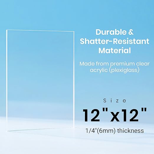CALPALMY 12x12 Inch Clear Acrylic Sheet - Image 2