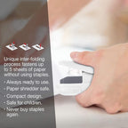 Plus Paper Clinch Compact Staple-Free Stapler, Ivory White - Image 7