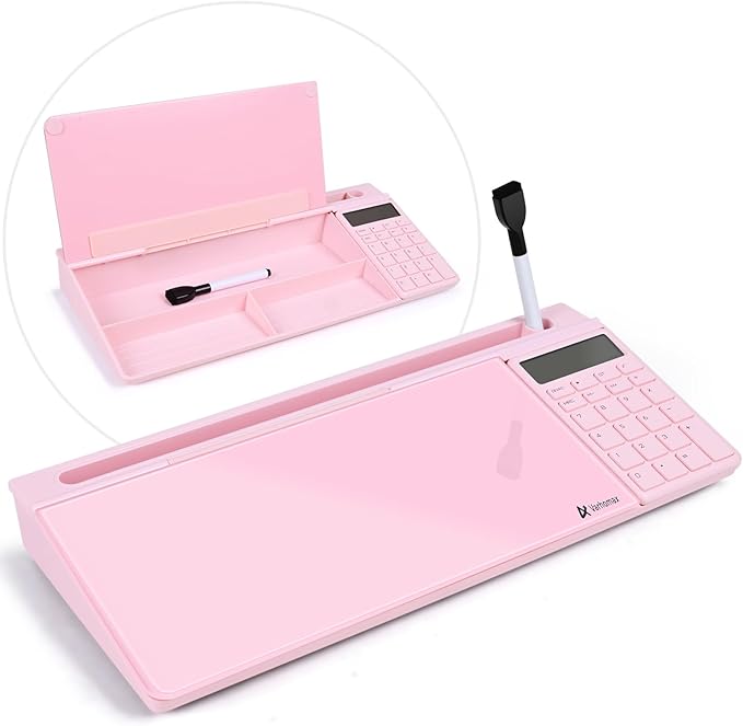 Varhomax Glass Desk Whiteboard Pink by Varhomax