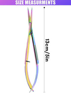 Cross Edge Spring Scissors 5 Inch straight Stainless Steel Precision Eyebrow & - Image 4