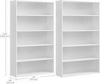 VASAGLE Set of 2 Bookshelves, 30 Inches Wide, 5-Tier Open Bookcases - Image 3