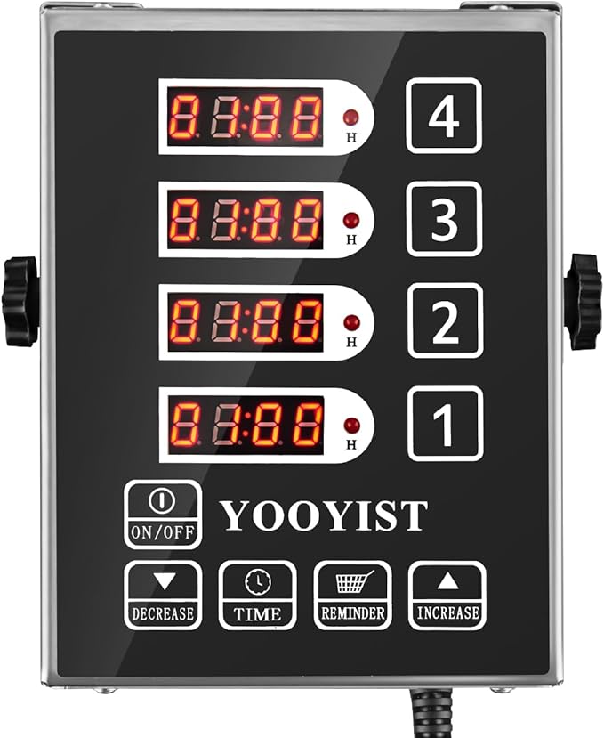 Precision Kitchen Timers for Cooking – 4 Channel Commercial Kitchen Timer by YOOYIST