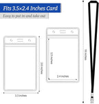 100 Pcs Clear Vertical Badge Id Card and 100 Pcs Lanyard, Reusable Lanyards - Image 2