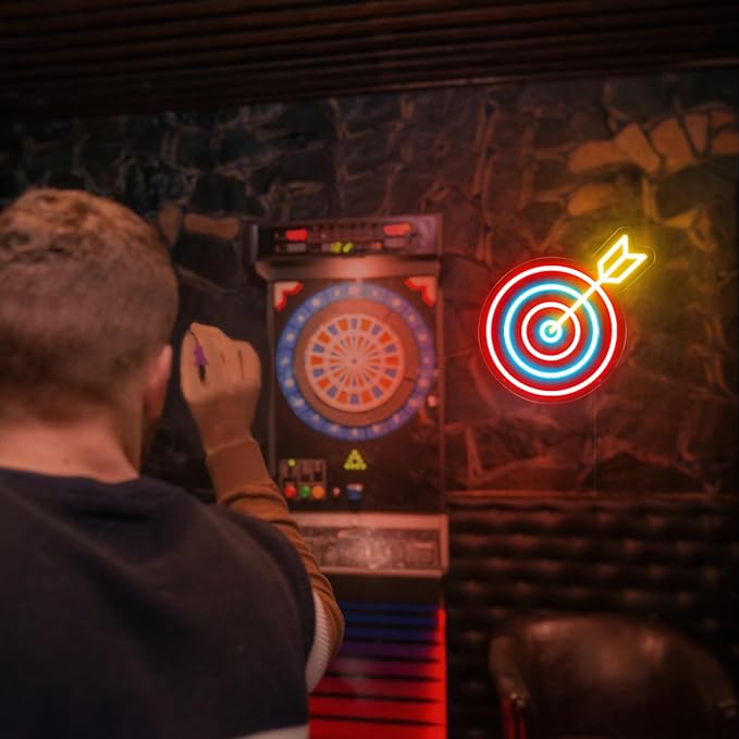 Dart Board Neon Sign for Adult Kids, Dart Target Neon Led Signs, Funny Decor - Image 7