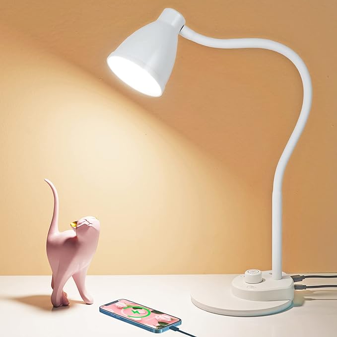 BOHON LED Desk Lamp with USB Charging Port, 3 Color Modes Dimmable Reading Lamp by BOHON