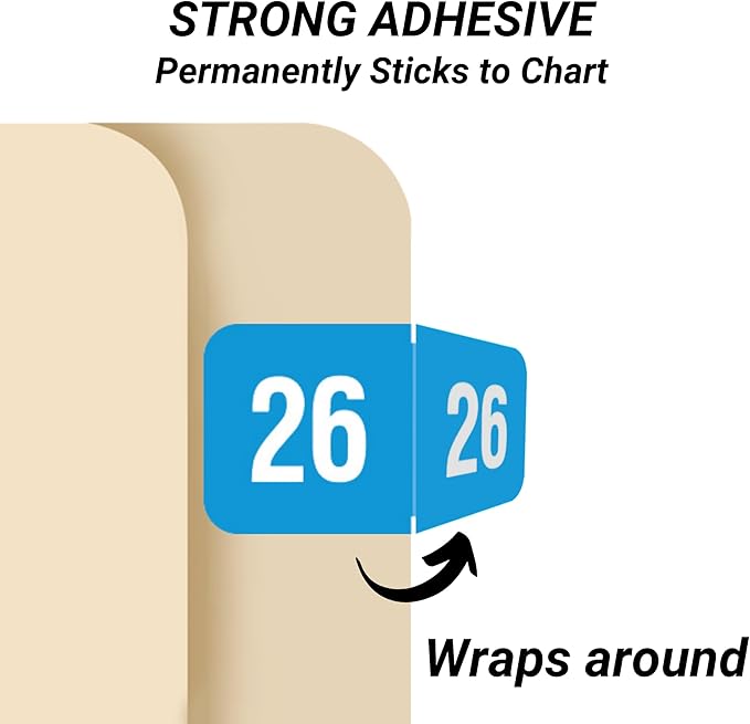 2026 Year Labels, Doctor Stuff 2026 Chart Stickers, Light Blue/White Color Coded - Image 2