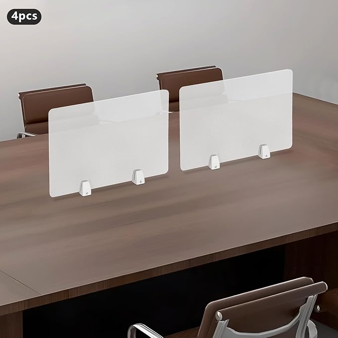 4 Pcs Desk Divider Privacy Panel, 23.6”L X15.8”W Frosted Acrylic Desk Privacy - Image 7