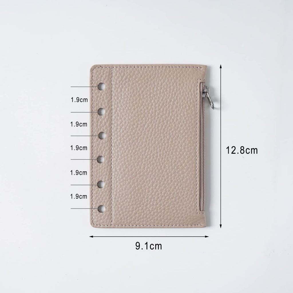 Moterm Zipper Flyleaf for Pocket Organiser - with Card Slots (Pebble-Taupe)