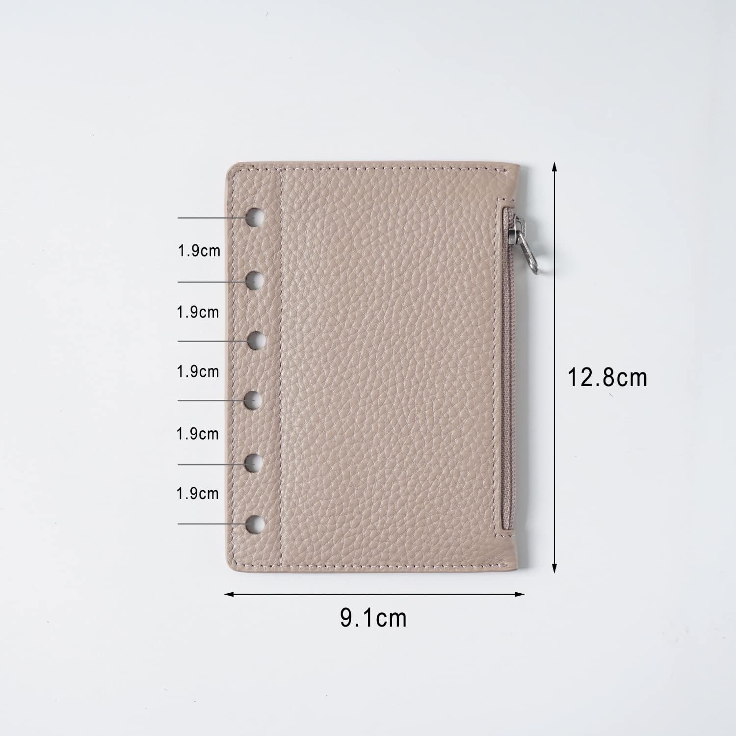 Moterm Zipper Flyleaf for Pocket Organiser - with Card Slots (Pebble-Taupe)