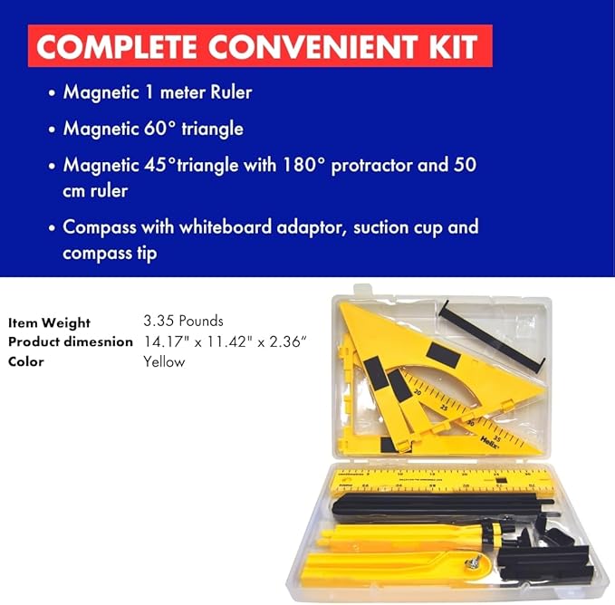 Helix - Magnetic Classroom Whiteboard Geometry 4 Piece Set - Compass - 2 - Image 3