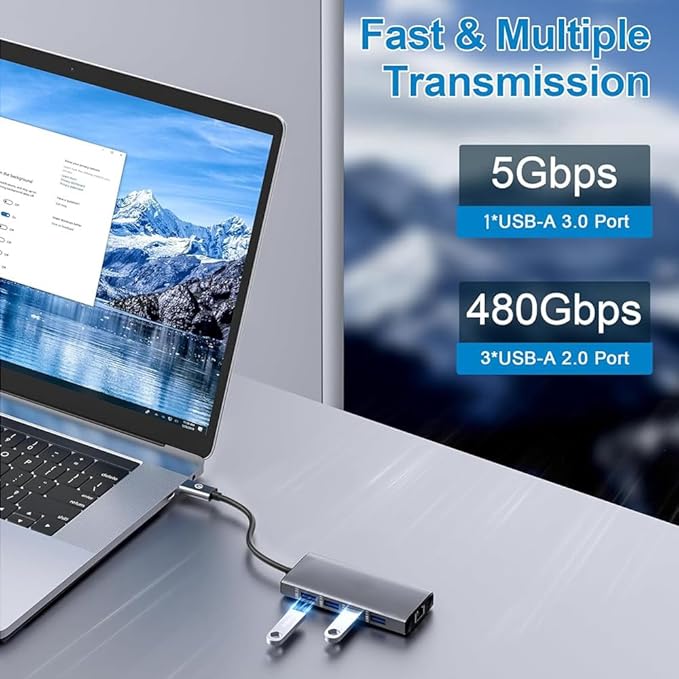 USB C HUB Dongle, 10-in-1 USB C Adapter Docking Station - Image 7