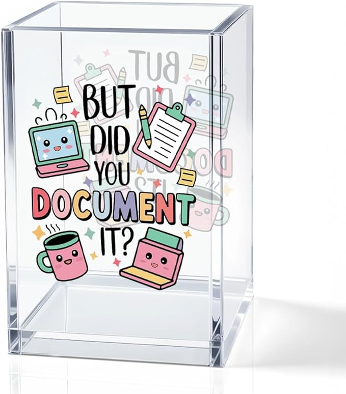 QYUVK But Did You Document It Acrylic Cosmetic Pencil Holder Cup, Pen Holder by QYUVK