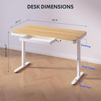Standing Desk with Drawer, Electric Height Adjustable Home Office Desk with - Image 3