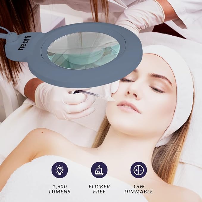 Neatfi XL Bifocal LED Magnifying Lamp, 7-Inch Acrylic Lens, 5D/20D Magnification - Image 3