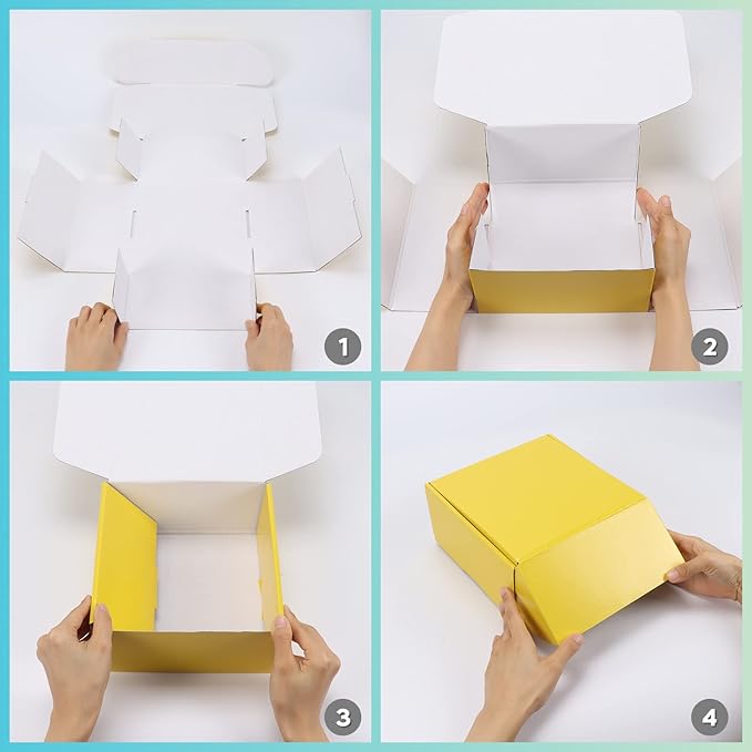 PHAREGE 12x9x4 inch Gift Shipping Boxes Bulk 18 Pack 6 Colors, Tab Lock Tuck - Image 6