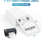 9527 Product Fanfold 4 x 6 Direct Thermal Labels White Perforated Shipping Labels, 500pcs per Stack,1 Stack