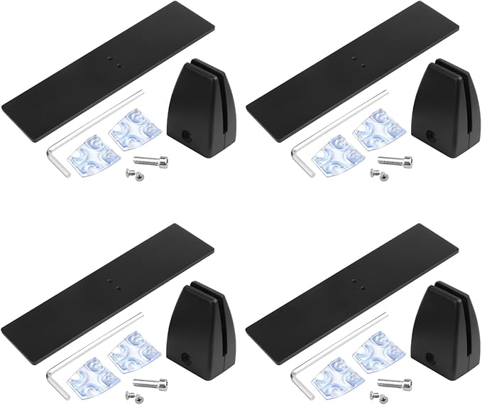 MOUNTAIN_ARK 4 Pack Black Office Desk Partition Clamp, T Shaped Sneeze Guard - Image 5