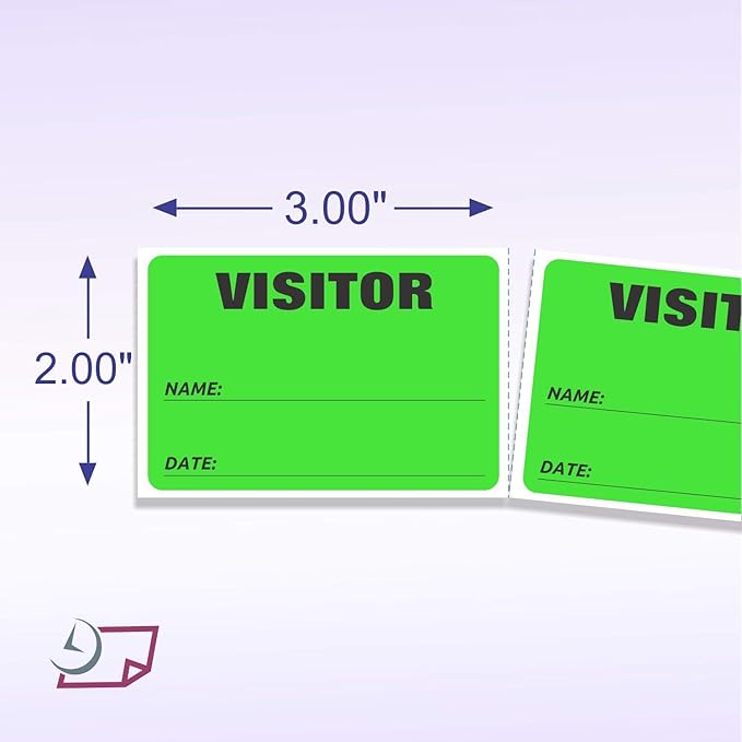 NextDayLabels - 3 x 2 Visitor Labels Pass, ID Labels and Safety Identification - Image 2