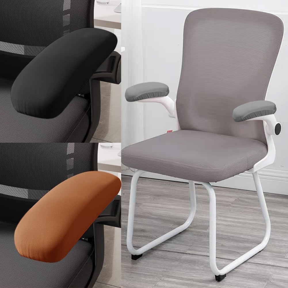 Kakalote Office Chair Armrest Covers, 1pair Stretchable Stretch Computer Chair Slipcover Desk Chairs Arm Cover for Office, Desk, Gaming Chairs (Grey-No Sponge pad)