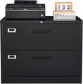 MIIIKO Lateral File Cabinet 2 Drawer, 35.4" Wide Drawers Storage File Cabinet by MIIIKOOfficeFurniture