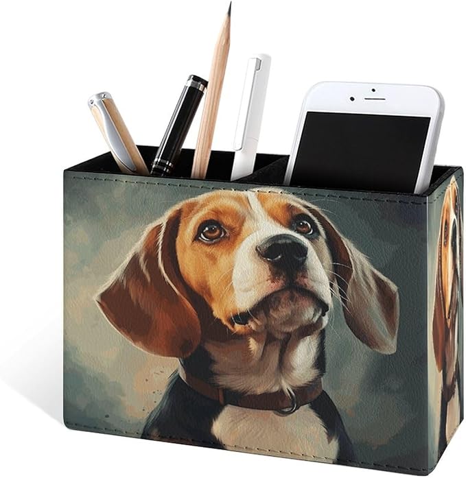 Famame Oil Painting Beagle Dog Pencil Holder - Image 2