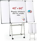 40" x 60" Rolling Whiteboard Foldable Dry Erase Board by Unknown