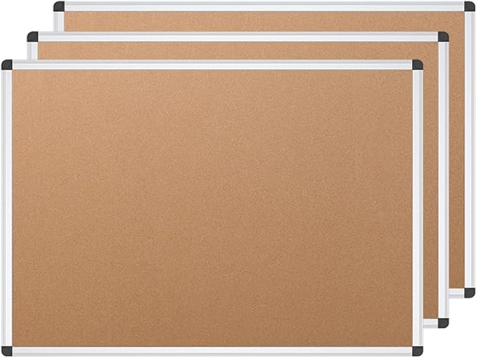 VIZ-PRO Cork Notice Board, 24 X 18 Inches, 3 Pack - Image 2