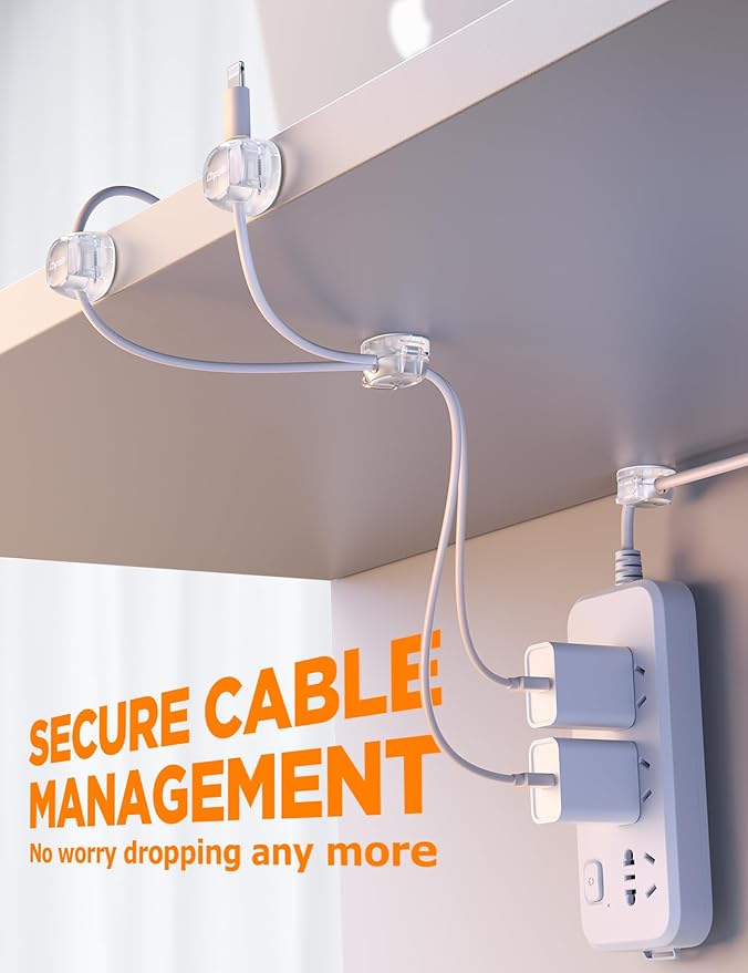 Cable Clips, Chfeila 6Pack Dual Spring Cord Organizer - Image 4