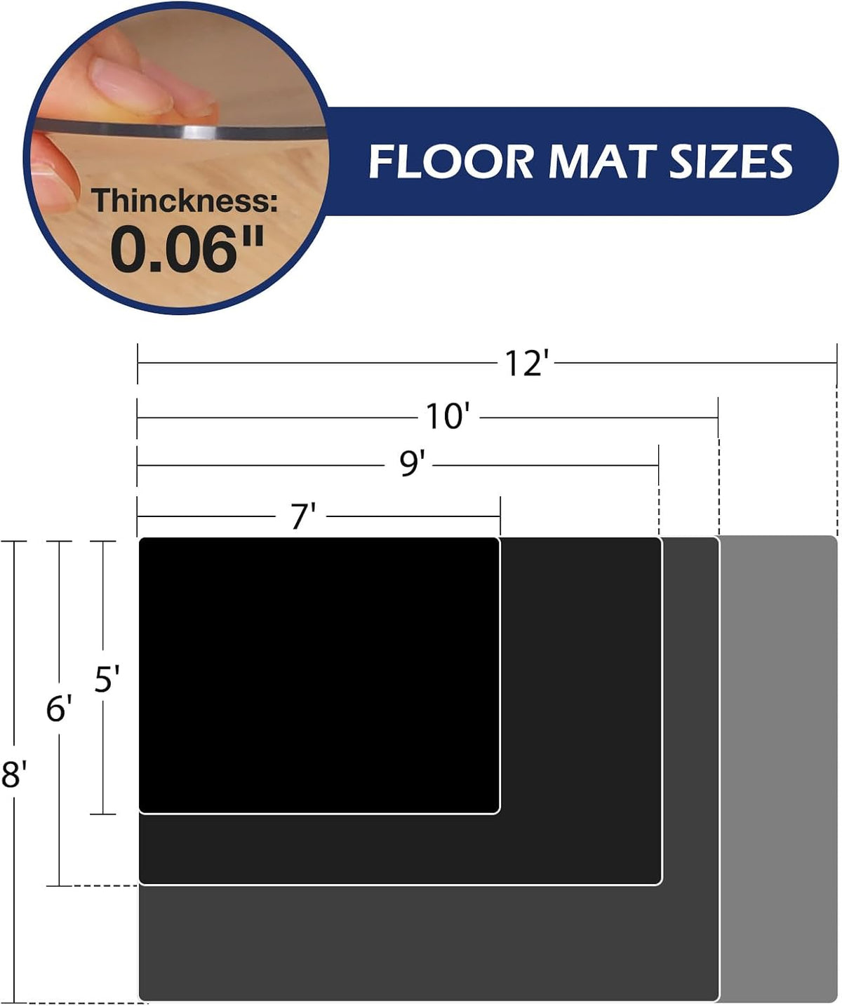 SALLOUS Plastic Floor Mat for Home, 4' x 6' Waterproof Area Rug for D...