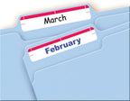 Avery File Folder Labels on 4" x 6" Sheets, Easy Peel, White/Red, Print & Handwrite, 2/3" x 3-7/16", 252 Labels (5201)