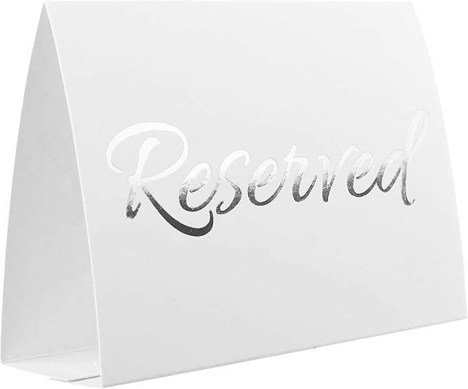 20 Pack Modern White Reserved Table Sign by TOROS