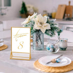 PPH-Sisy Acrylic Sign Holder 5X7 Gold Picture Frame, Double Sided Clear Display - Image 9