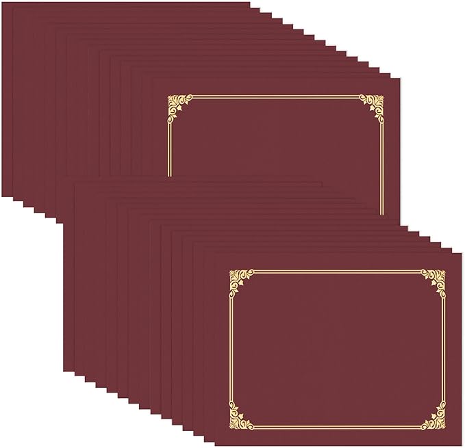 HAUTOCO 30 Packs Certificate Holders, Burgundy Diploma Holders, Document Award by HAUTOCO