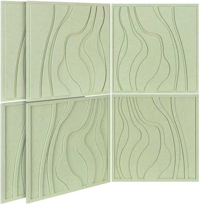 BUBOS 6 Pack Large Acoustic Panels, Total Size 24 x 24Inches Soundproof Wall by BUBOS