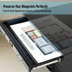 AdirOffice Flat File Cabinet - Heavy Duty 5-Drawer Blueprint Sheets Storage, 41" x 53" Great for Documents Sized 36” x 48”, Ideal for Artists, Art Files, Engineers, Architects, Offices - Black