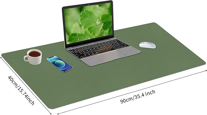 Bloss Olive Green Desk Mat 35.4" x 15.7", Desk Matt - Image 2