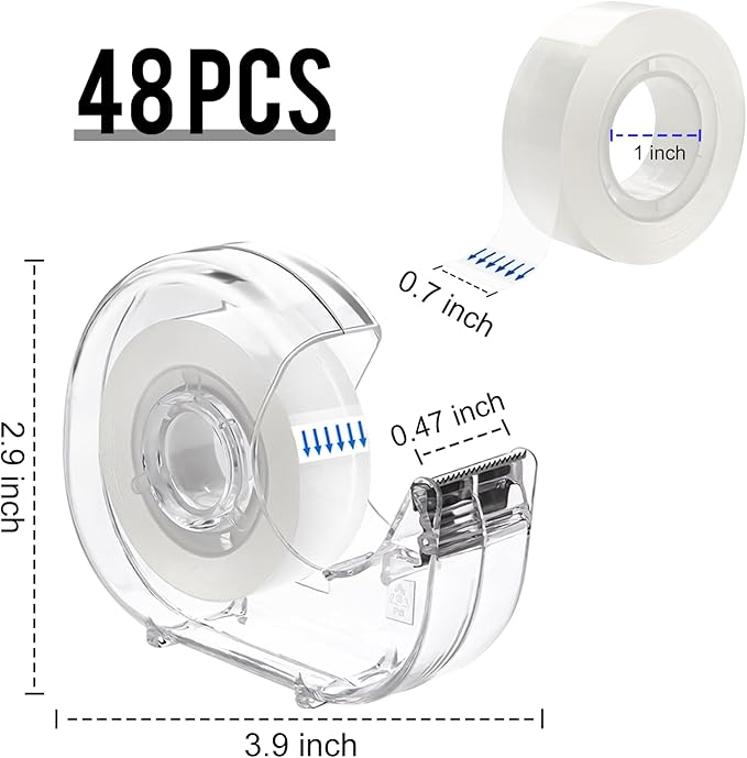 JEFURE Transparent Tape with Dispenser, 0.7 in x 1000 in Clear Tapes and - Image 2