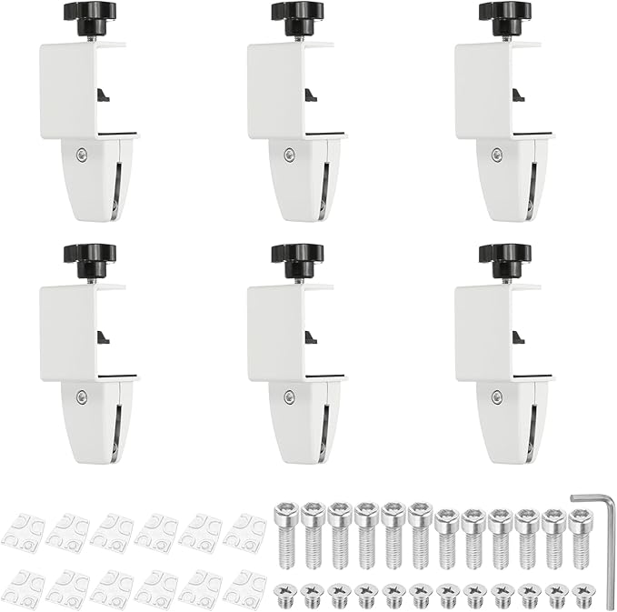 PATIKIL 6 Pcs 1/8" to 1/2" Adjustable Desk Divider Partition Clips, Aluminum by PATIKIL
