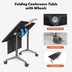 Goakwwuz Conference Room Table, Folding Conference Tables, Thicken Grey Tabletop - Image 7