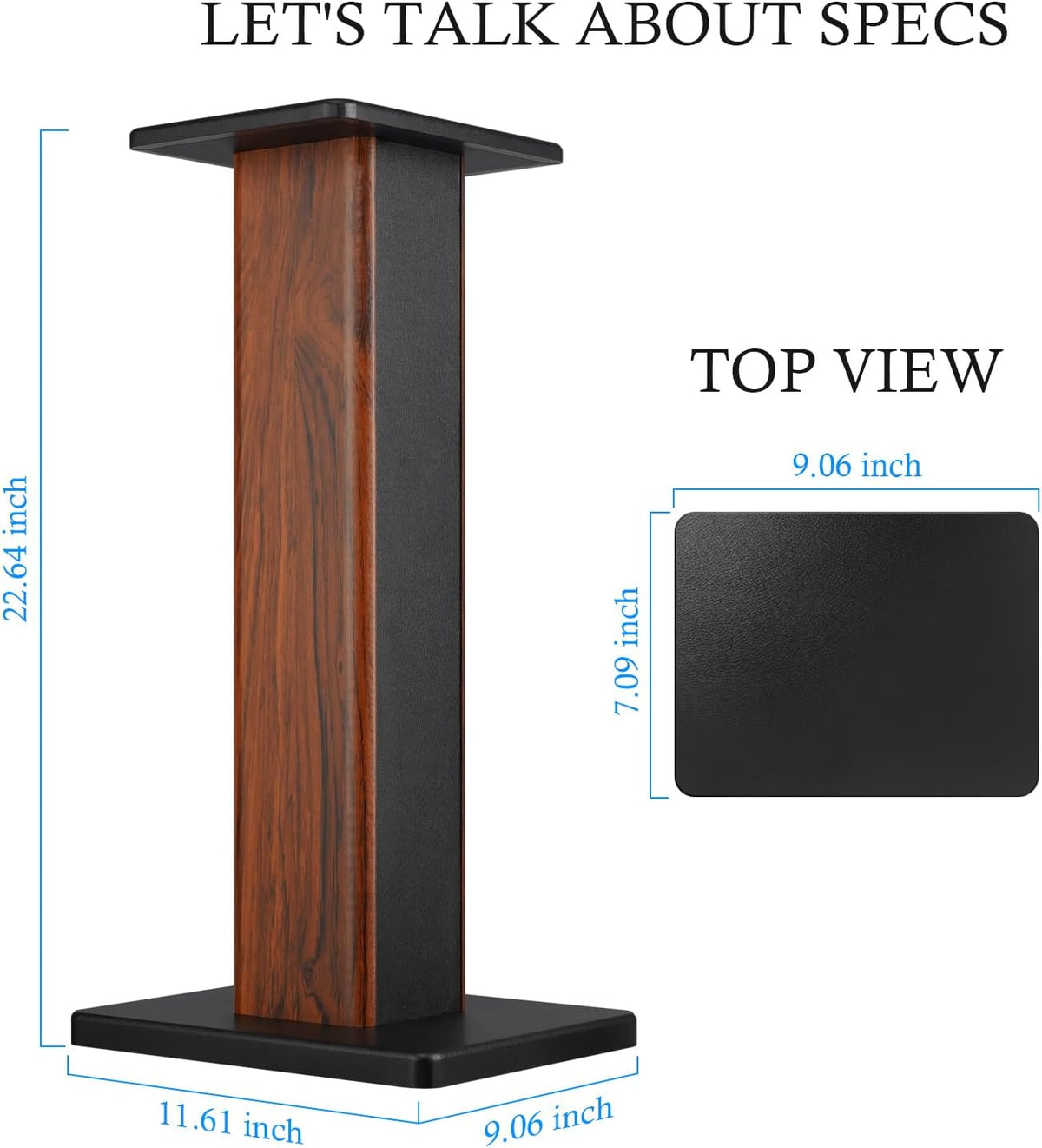 Elimavi 22.64" Universal Floor Speaker Stands, 150 lb Capacity, Brown